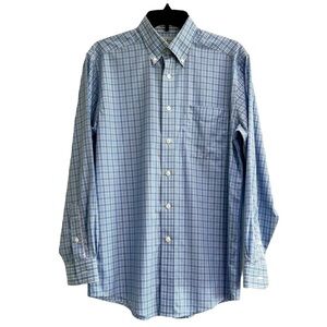 L.L. Bean Button Down Shirt Wrinkle Resistant Blue White Size Small Regular